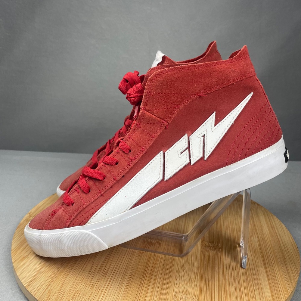 Creative Recreation Red Suede High Top Sneakers Men's Size 10 Lightning Bolt‎